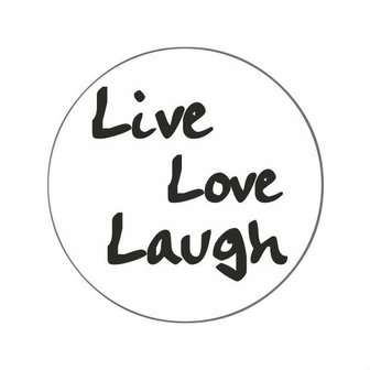 Ronde stickers live love laugh 10 stuks