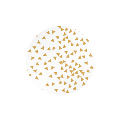 Ronde stickers wit met gouden driehoekjes 10 stuks