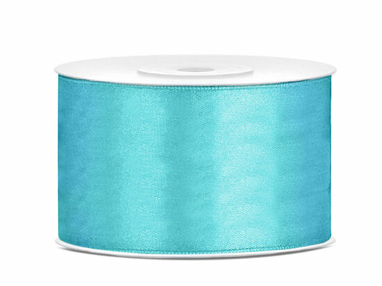 Turquoise satijn lint 38 mm breed